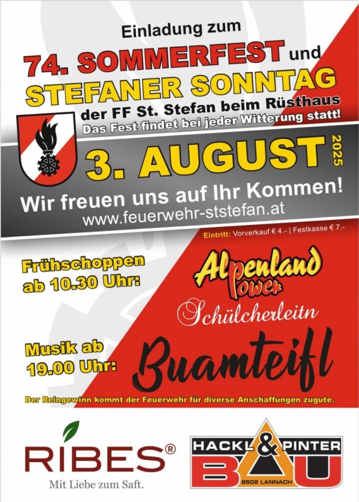 Sommerfest & Stefaner Sonntag der FF St. Stefan